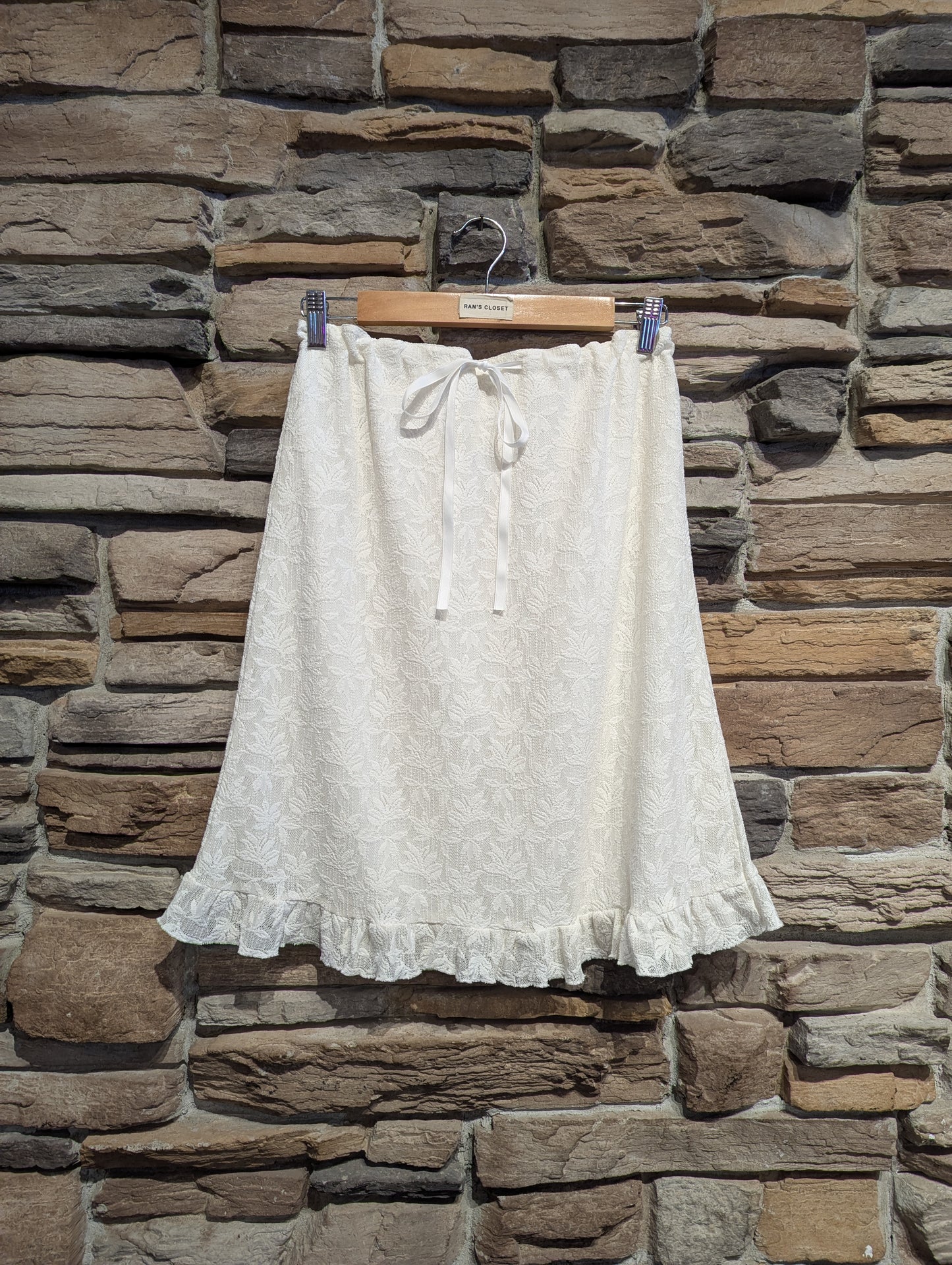 Noir Blossom Lace Midi Skirt