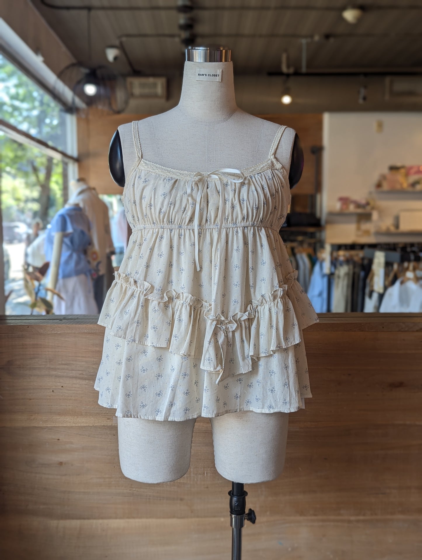 Pressed Flower Ruffle Top