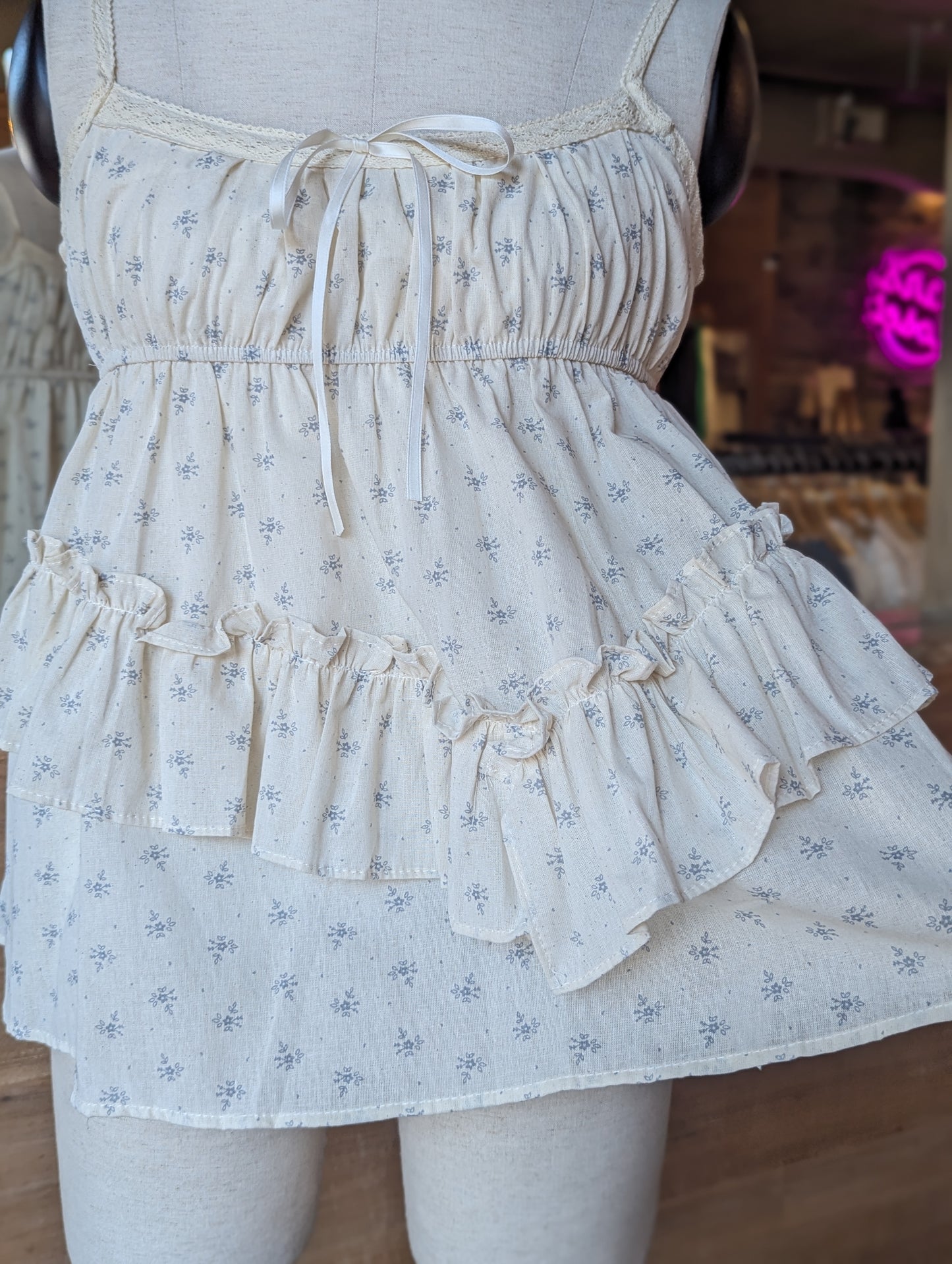 Pressed Flower Ruffle Top