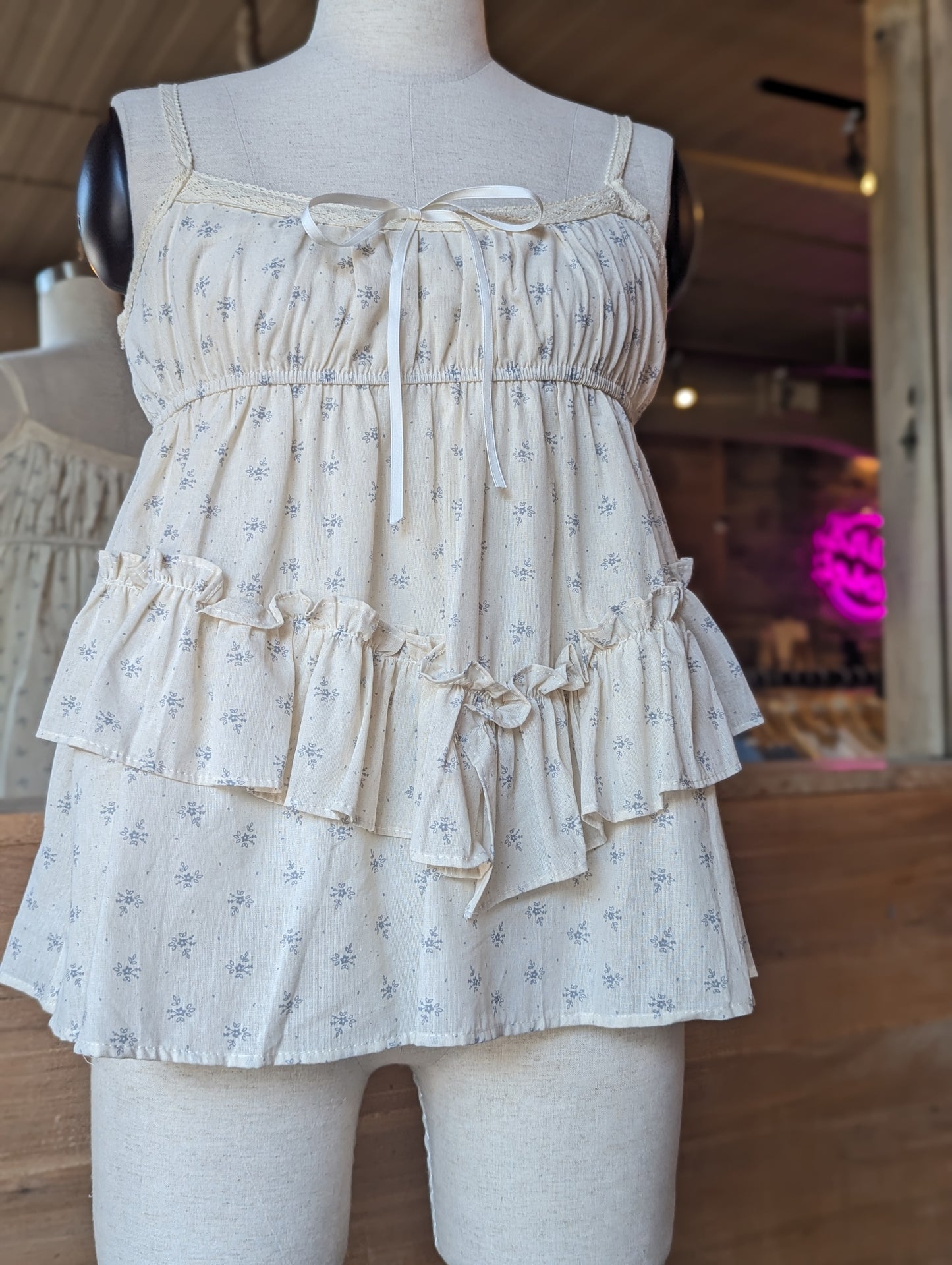 Pressed Flower Ruffle Top
