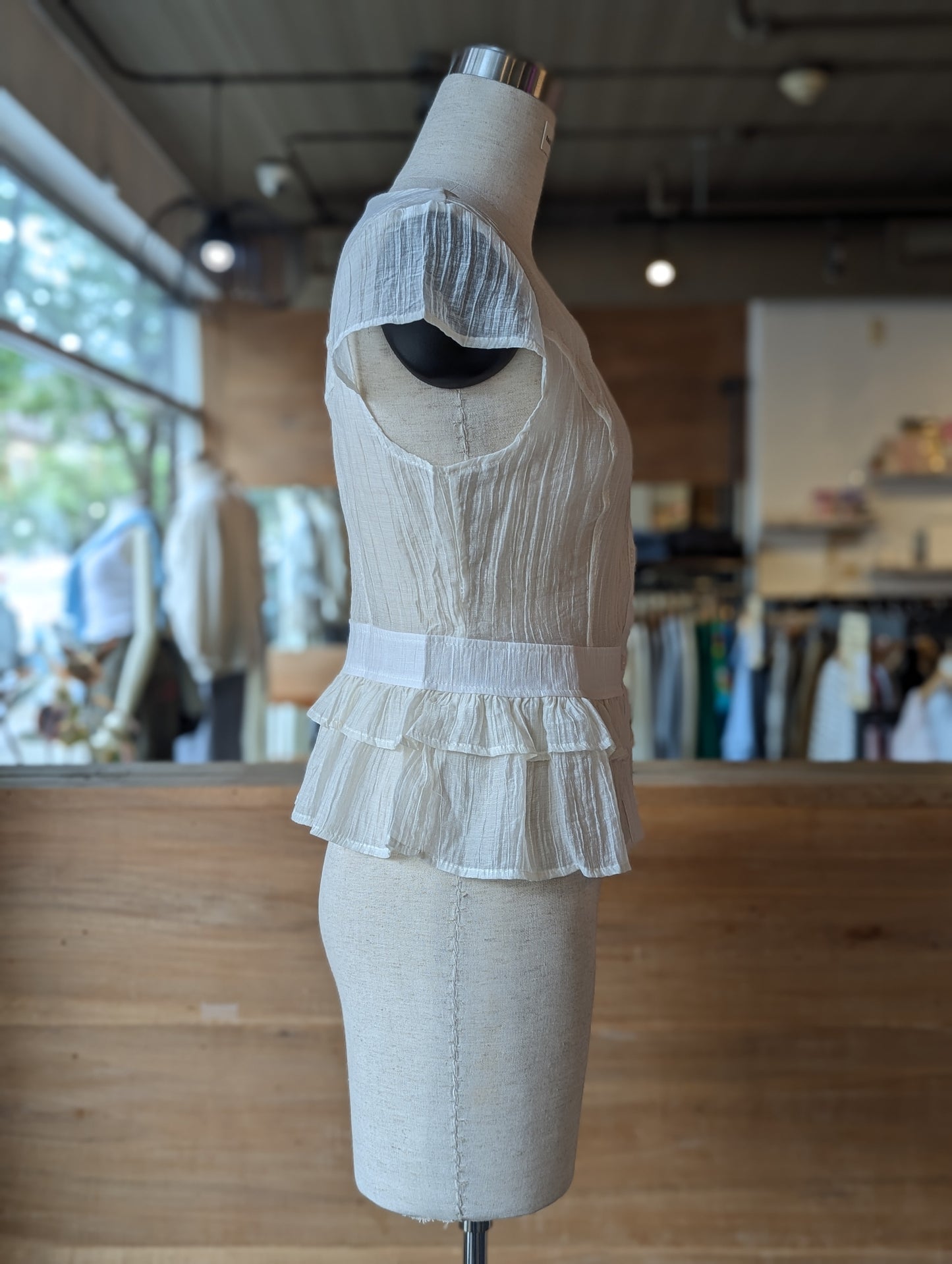 Celestial Sheer Peplum Blouse