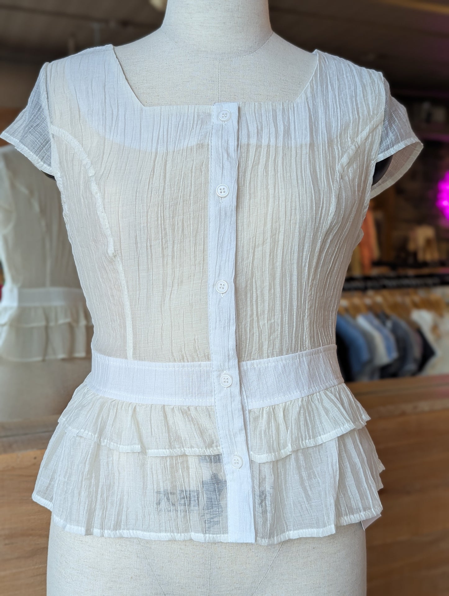 Celestial Sheer Peplum Blouse