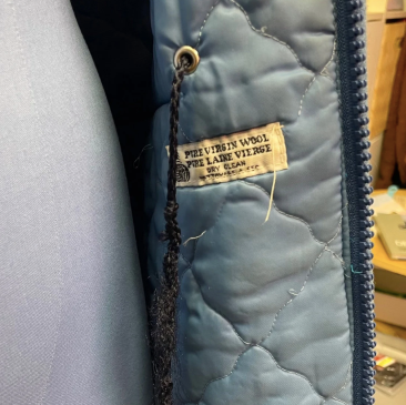 Vintage Fashion Gems Embroidered Pure Virgin Wool Parka with Fur Trim