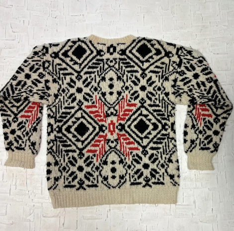 Vintage Hand Knitted Wool Patterned Sweater