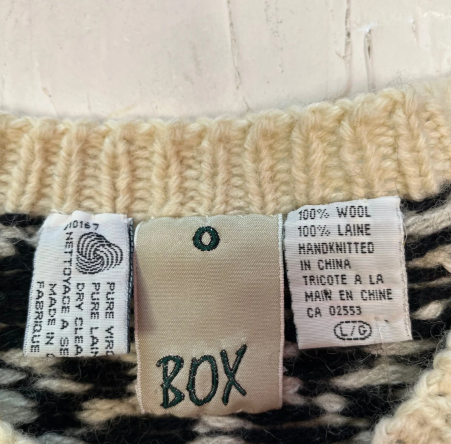 Vintage Hand Knitted Wool Patterned Sweater