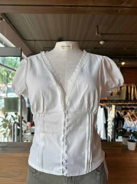 Love Letter Lace Trim Blouse