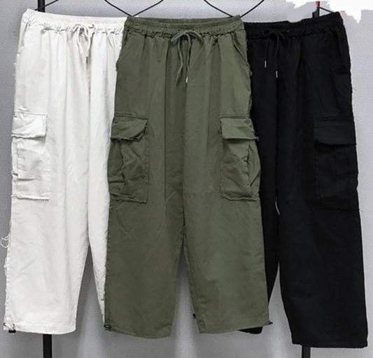 Raw edge men's pants