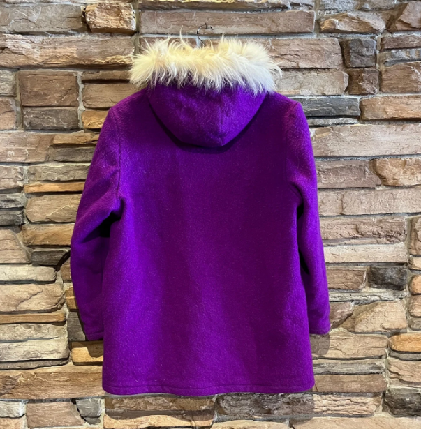 Vintage Kelsey Trail Purple Parka with Fur Trim