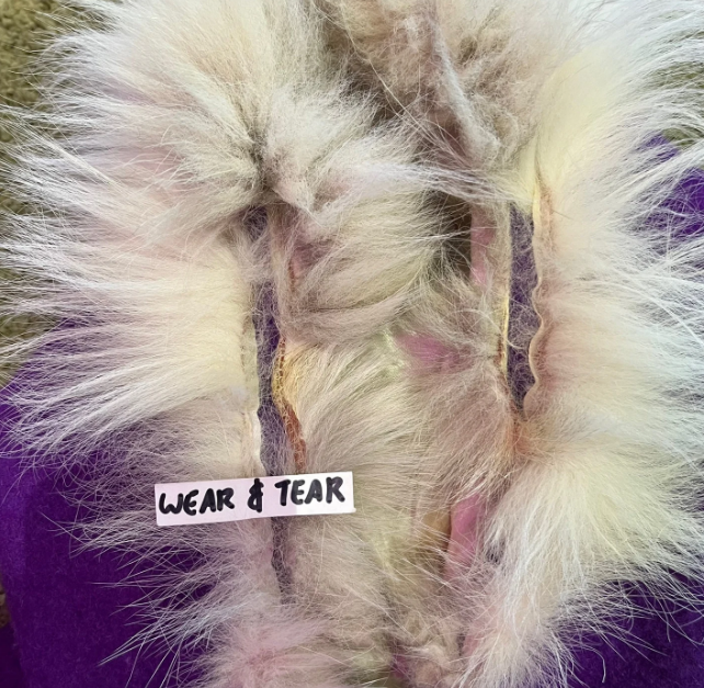 Vintage Kelsey Trail Purple Parka with Fur Trim