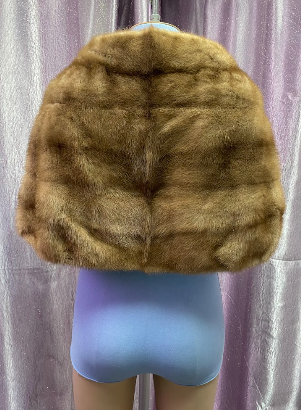 Vintage Fur Shawl With Layered Collar Detail