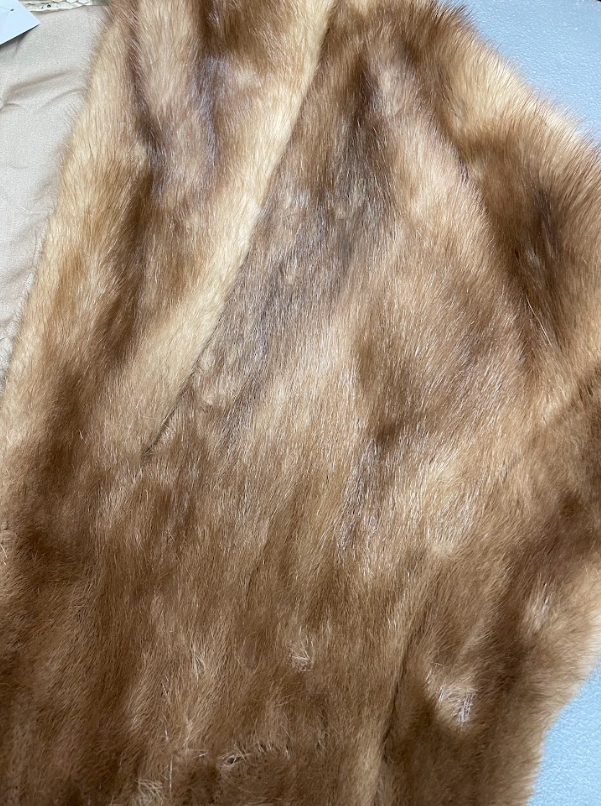 Vintage Fur Shawl with Pockets