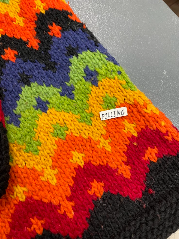 Vintage Hand-Knit Rainbow Wool Sweater