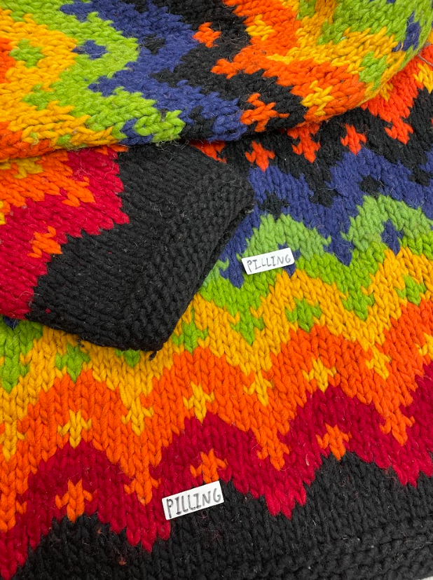 Vintage Hand-Knit Rainbow Wool Sweater