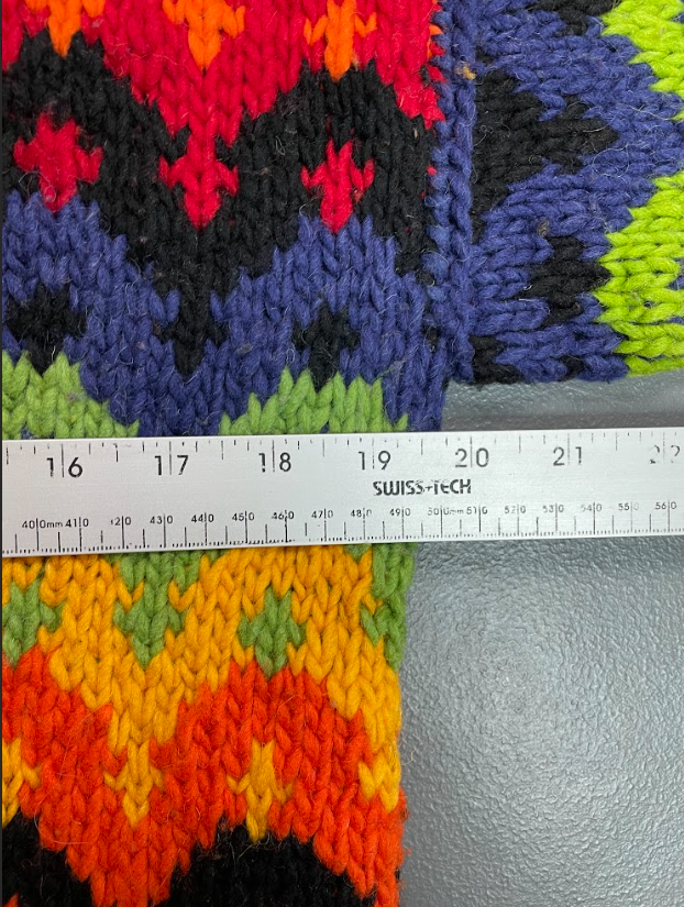 Vintage Hand-Knit Rainbow Wool Sweater