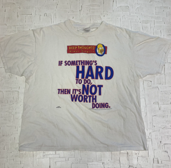 Vintage 1998 The Simpsons "Deep Thoughts Of Homer Simpson" T-Shirt