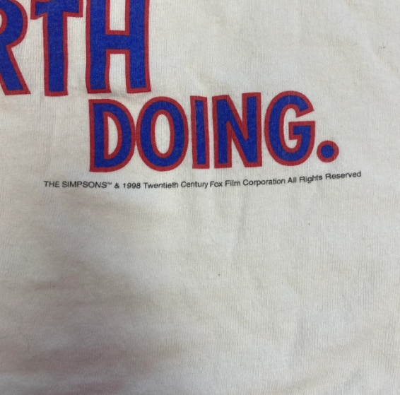 Vintage 1998 The Simpsons "Deep Thoughts Of Homer Simpson" T-Shirt