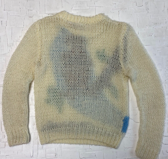 Vintage Niki Knit Cream Sweater with Owl on Branch