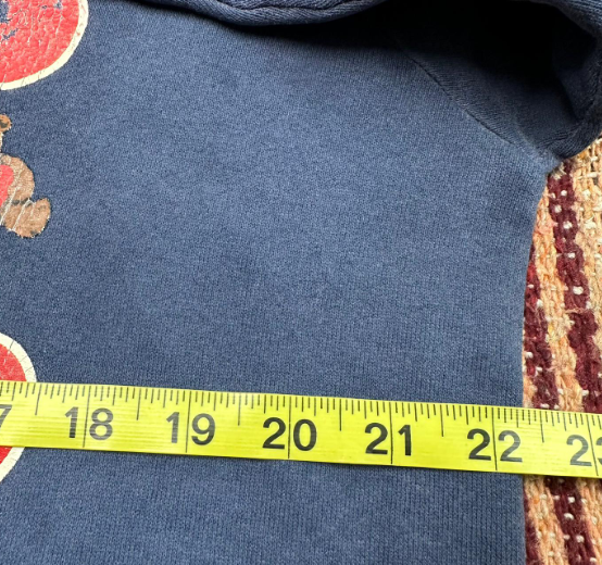 Vintage Teddy Bear Distressed Sweatshirt with Collar