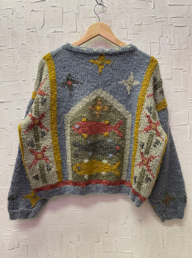 Vintage Wool Tara Knits Fish Sweater