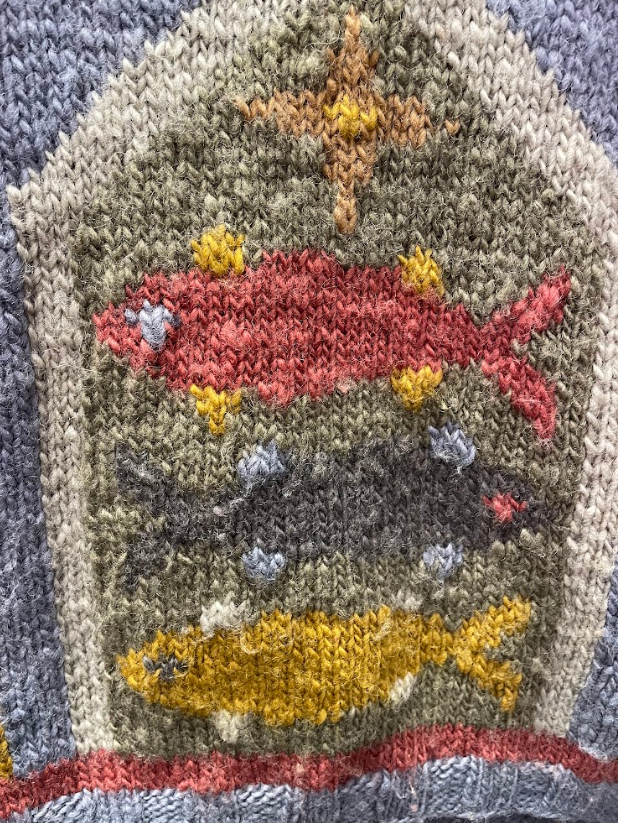 Vintage Wool Tara Knits Fish Sweater