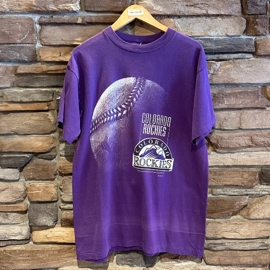 Vintage Purple Colorado Rockies Baseball Team T-Shirt