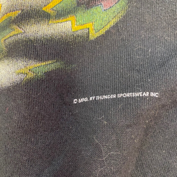 Vintage Woman with Wolf Graphic Black Pullover