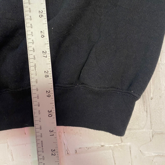 Vintage Woman with Wolf Graphic Black Pullover