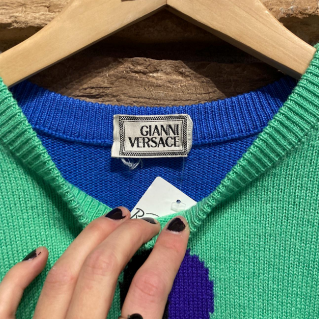 Vintage Gianni Versace Colour Block Knit Sweater