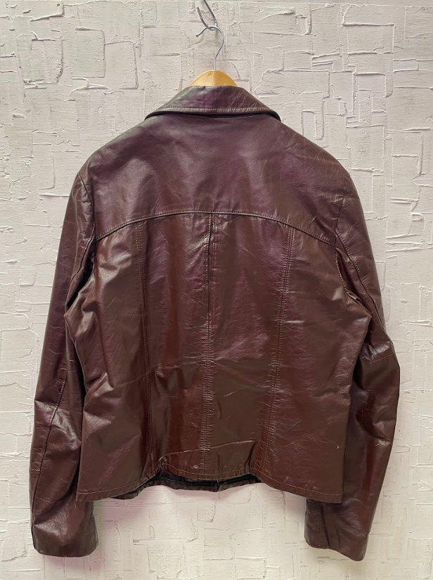 Vintage Burgundy Leather Jacket