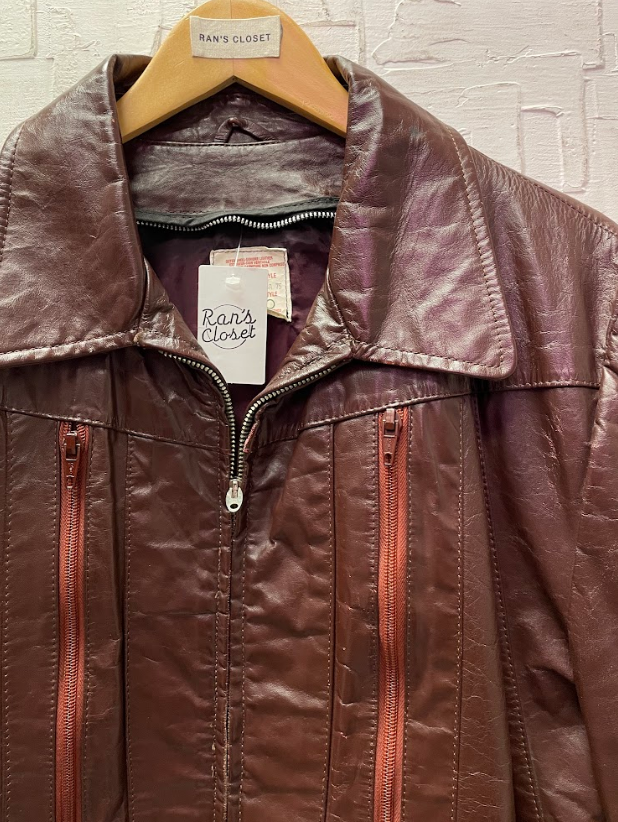 Vintage Burgundy Leather Jacket