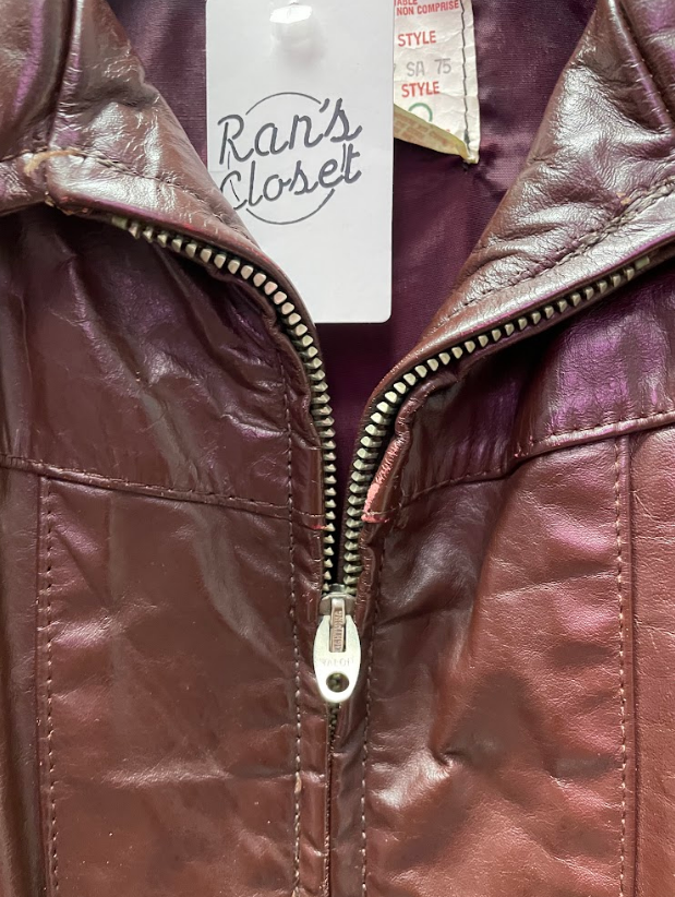 Vintage Burgundy Leather Jacket