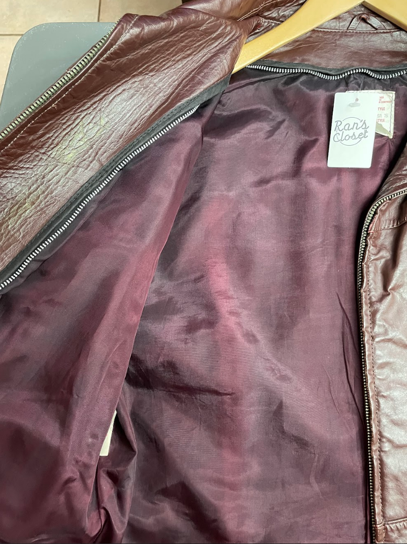 Vintage Burgundy Leather Jacket