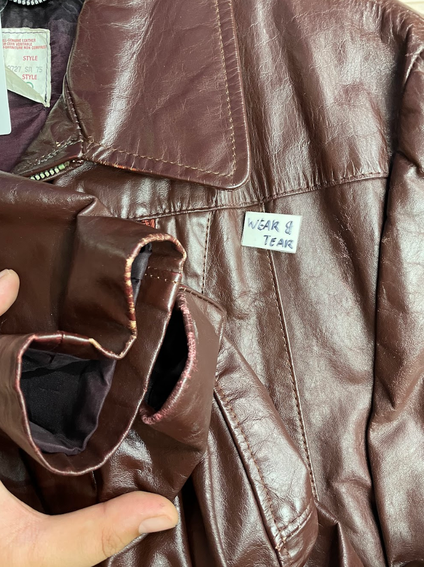 Vintage Burgundy Leather Jacket
