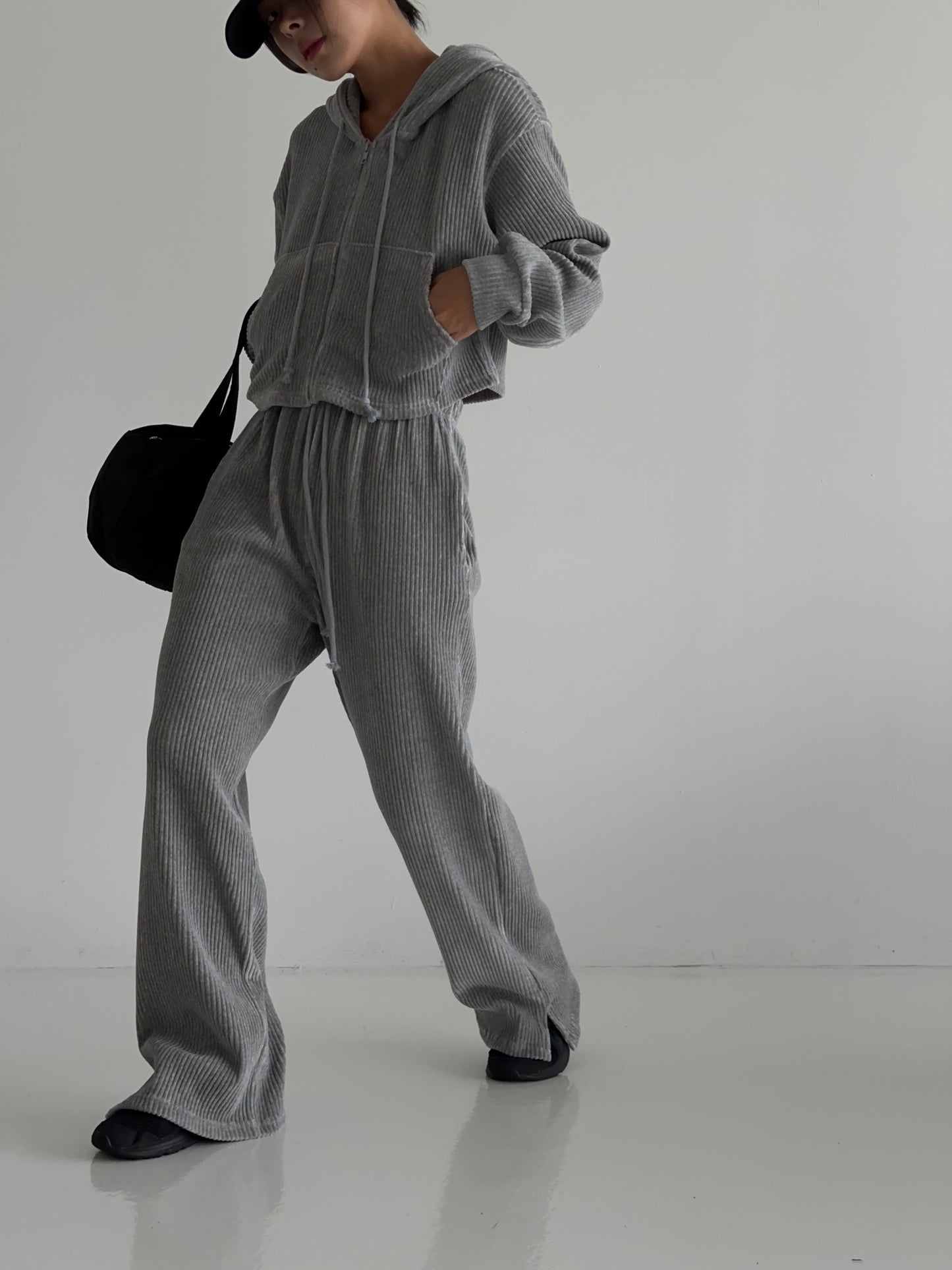 Corduroy sweatpants & sweatshirt set