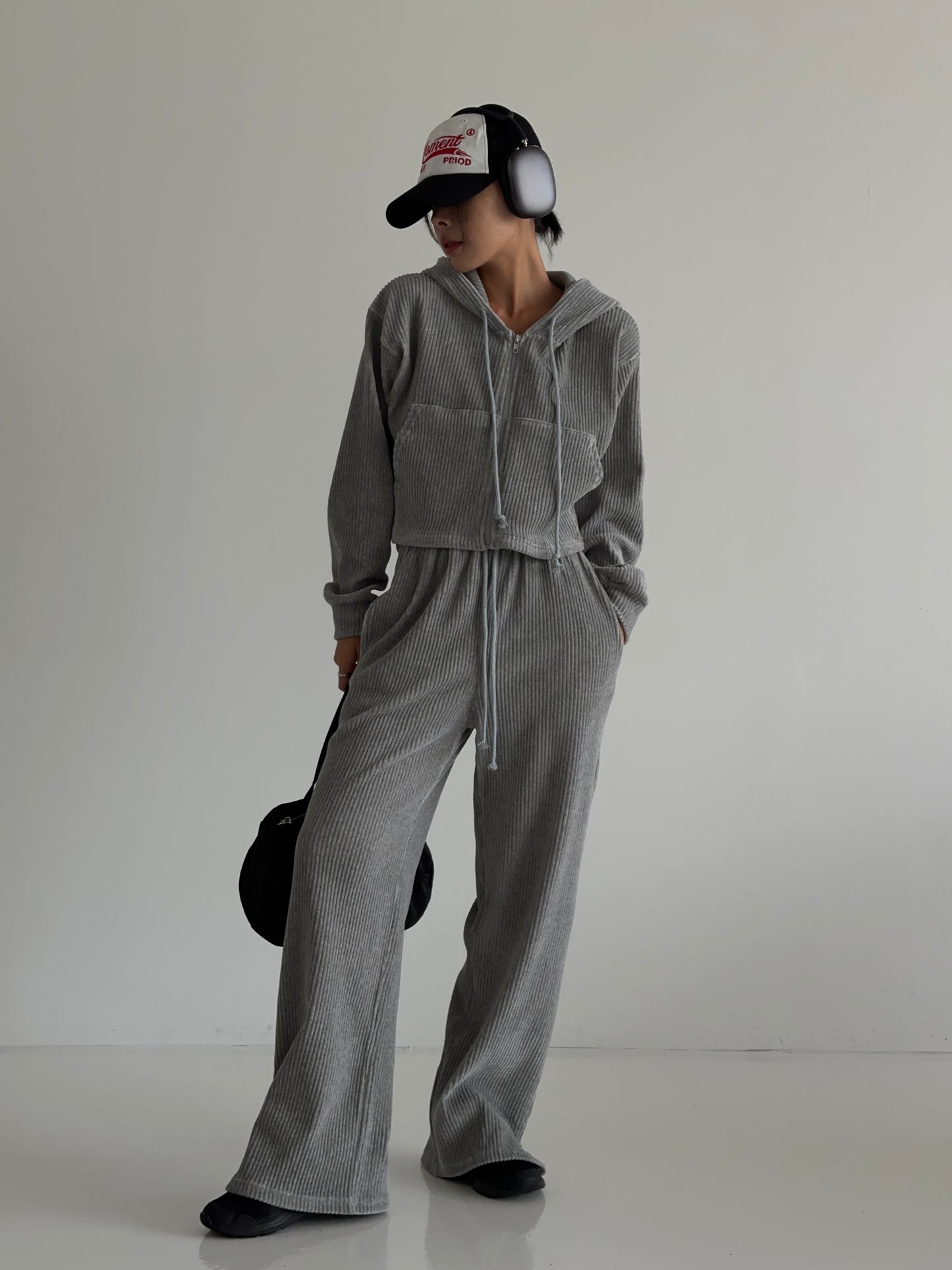 Corduroy sweatpants & sweatshirt set