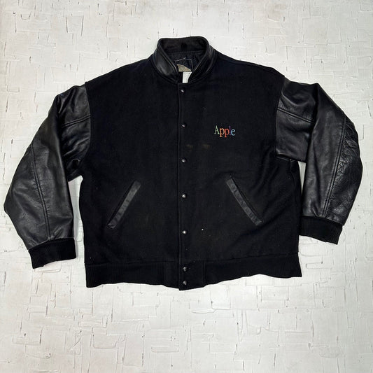 Vintage Apple Employee Leather Bomber Jacket