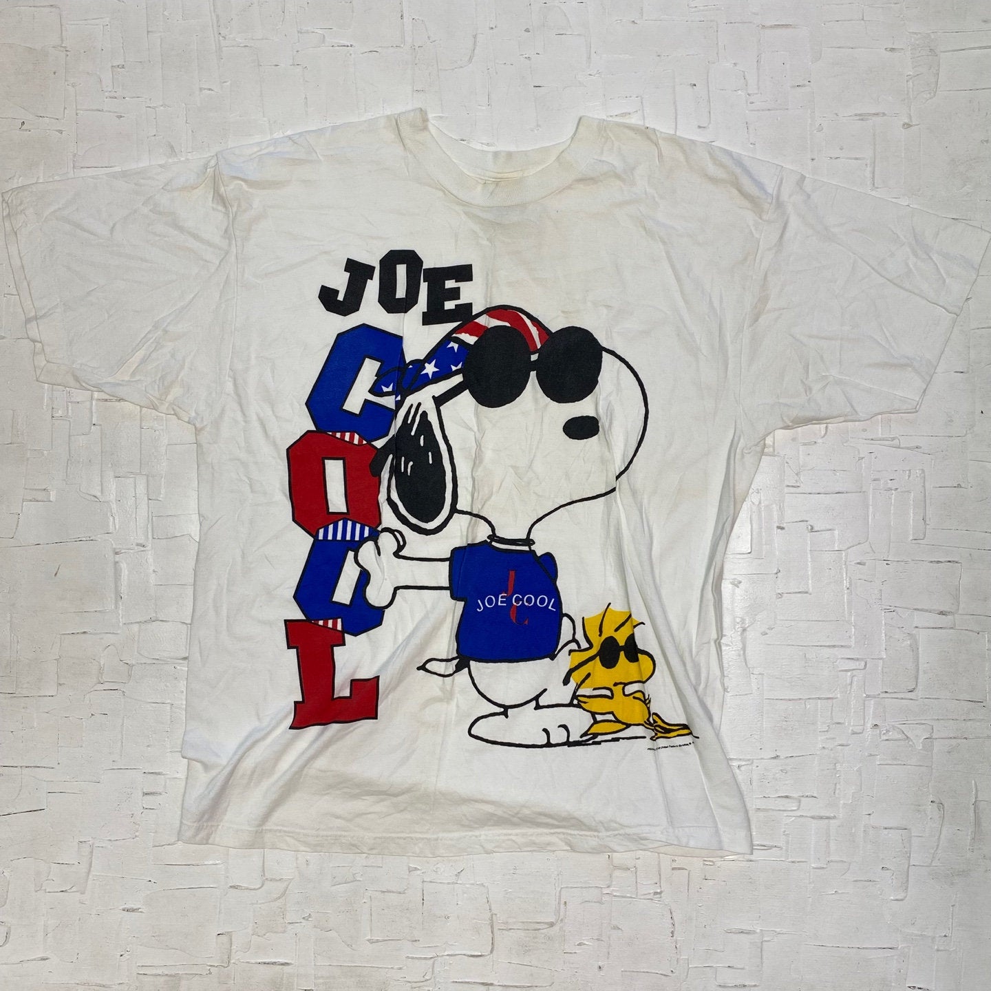 Vintage Joe Cool Snoopy and Woodstock White T-shirt | Vintage T-shirt | Snoopy | Peanuts | Cartoons | Graphic White Tee | Size XXL | M-2100