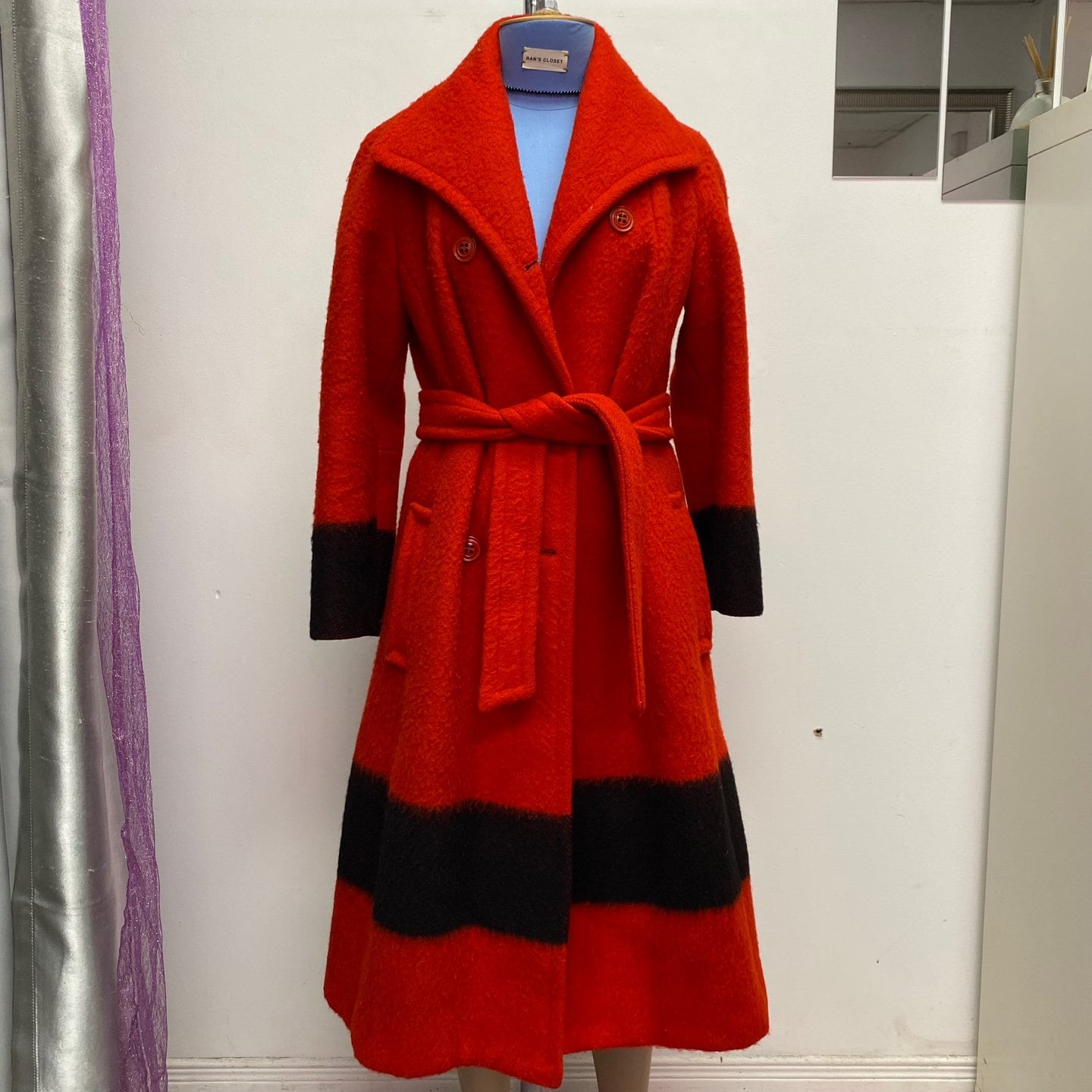 Vintage Hudson's Bay Company Red Point Blanket Pure Virgin Wool Trench Style Coat | Vintage Jacket | Made in England | SKU M-3006 |