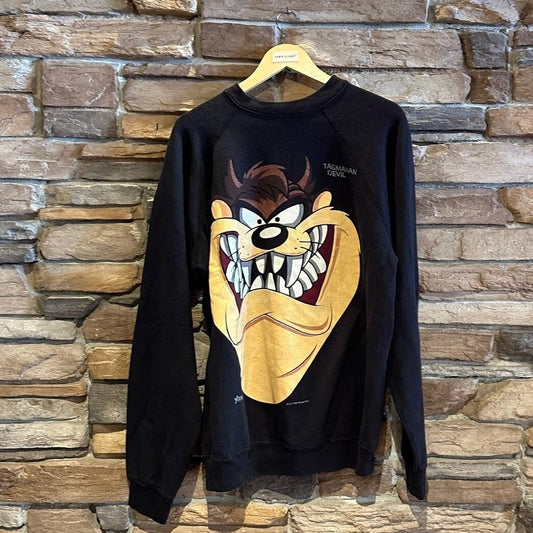 1993 Vintage Warner Bros Tasmanian Devil 'Taz' Looney Tunes Graphic Sweatshirt | Vintage Sweatshirt | Looney Tunes | Size XL | SKU STQ-3099