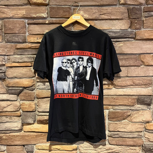 Vintage The Rolling Stones Steel Wheels North American Tour 1989 T-Shirt | Vintage Band T-Shirt | Rolling Stones | Size XL | SKU: STQ-3083