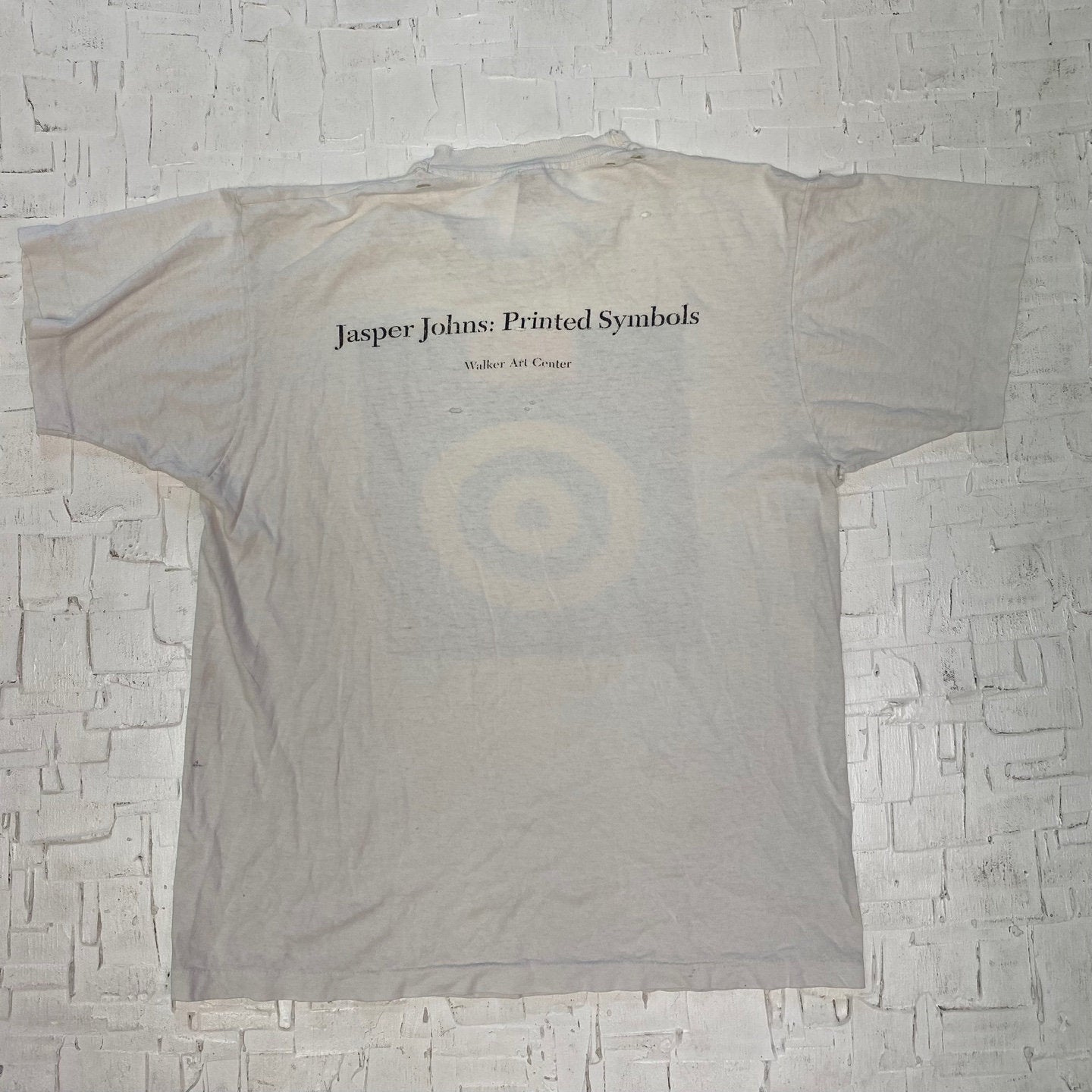 1990 Vintage Jasper Johns: Printed Images Target Graphic T-shirt | Vintage Graphic Tee | Walker Art Center | Distressed | SKU M-3228