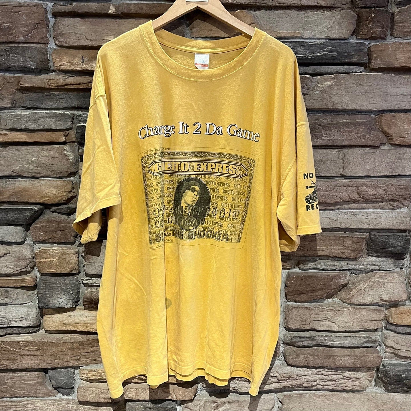 Vintage  Silkk The Shocker "Charge It 2 Da Game" Ghetto Express | Vintage T-shirt | American Vintage | Yellow | Men's Size XXL | STQ-3202