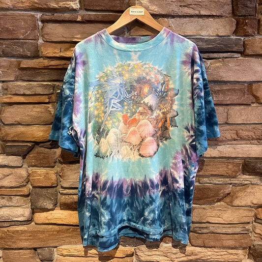 2000 Vintage Liquid Blue Fairy and Mushroom Gnome Tie-Dye T-shirt | Vintage T-shirt | Liquid blue World's Best Tie-Dye | Size XL | STQ-3208