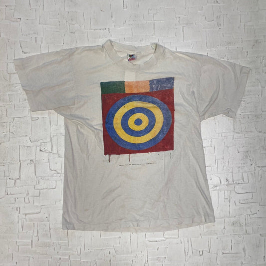 1990 Vintage Jasper Johns: Printed Images Target Graphic T-shirt | Vintage Graphic Tee | Walker Art Center | Distressed | SKU M-3228