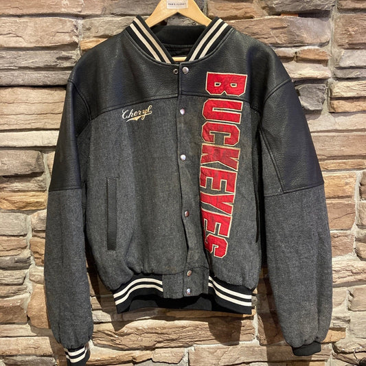 Vintage Ohio Buckeyes Letterman Jacket | Vintage Jacket | Black and Red Letterman Jacket | Personalized Jacket | Size Medium | SKU: STQ-3360