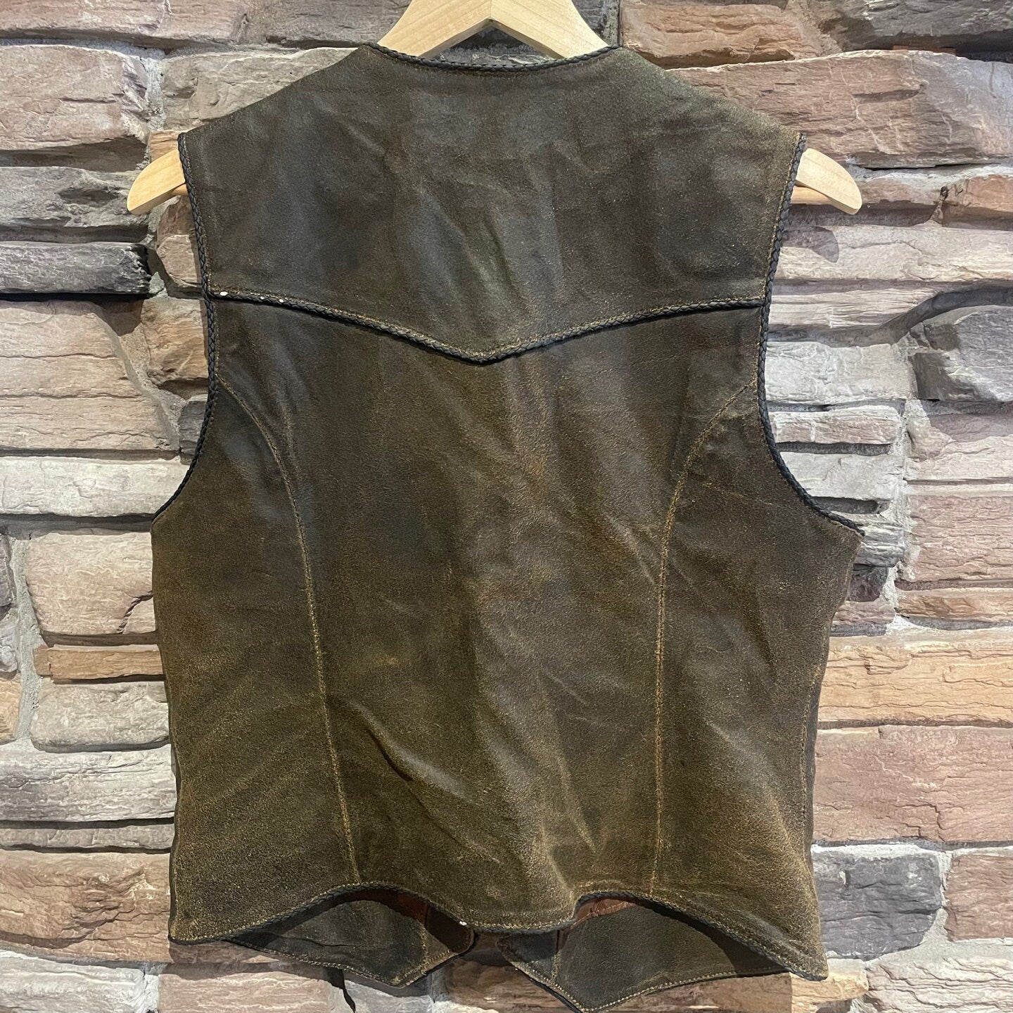 Vintage 1990's Harley Davidson Brown Leather Vest | Vintage Vest | Women's Leather Vest | Harley Davidson | Women's size M | SKU STQ-3364