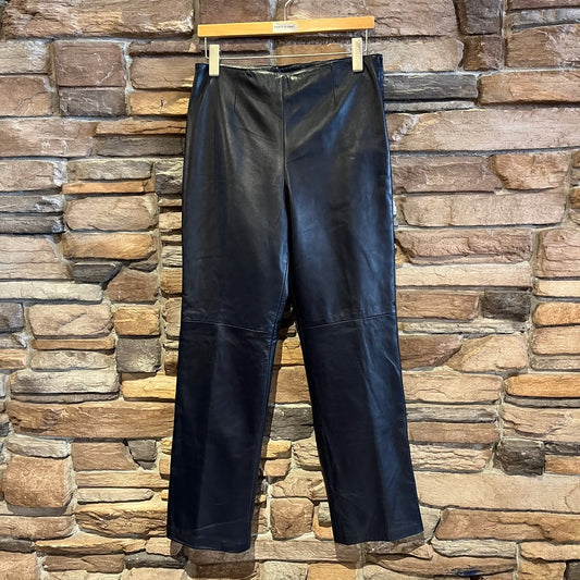 Vintage 80s/90s Danier Real Leather Pants | Vintage Pants | Black 100% Leather Pants Made in Canada | Women's Size 8 | SKU STQ-3424