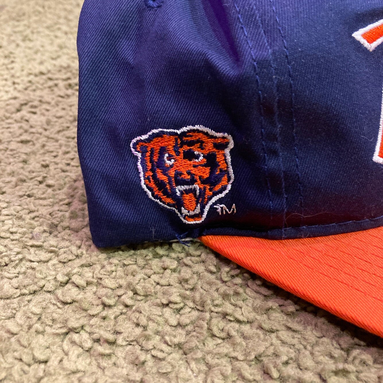 Vintage Signed NFL Chicago Bears Two Tone Hat | Vintage Hat | Curtis Conway 80 and Unknown Player | Football | Bears Fan | SKU STQ-3536