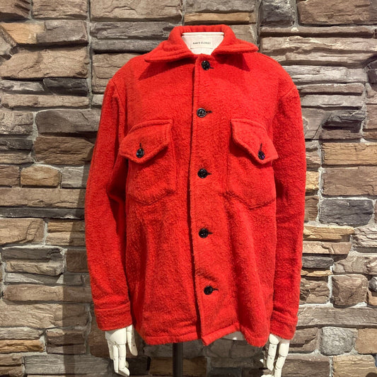 Vintage Kelsey Trail Wool Blend Red Button Up Shirt Jacket | Vintage Jacket | Shacket | Wool Button Up | Made in Canada | SKU STQ-3553 |