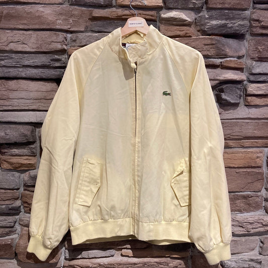 Vintage 90s Izod Lacoste Bomber Jacket | Vintage jacket | Light Yellow 1990s Lacoste Sportswear Bomber Jacket | Men's Size M | SKU STQ-3549